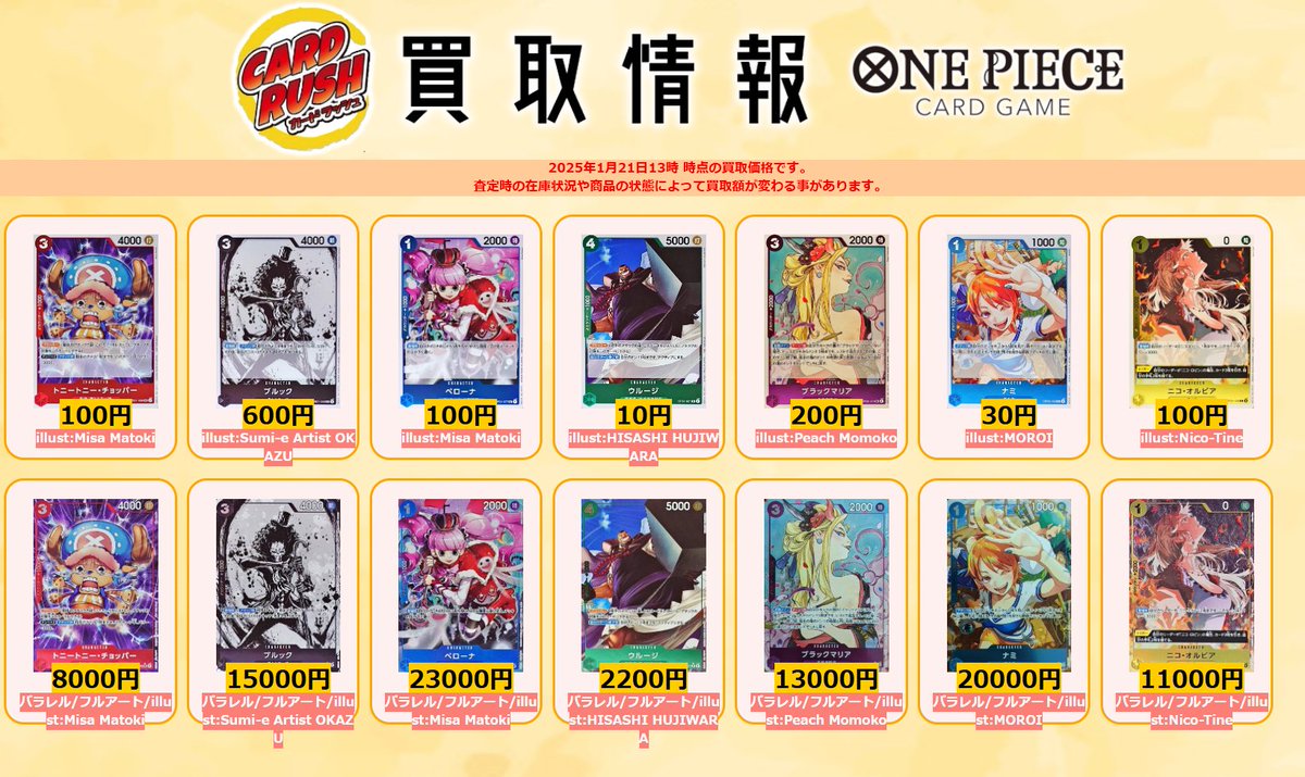 ワンピカード #始めようキャンペーンプロモーションパック 買取情報