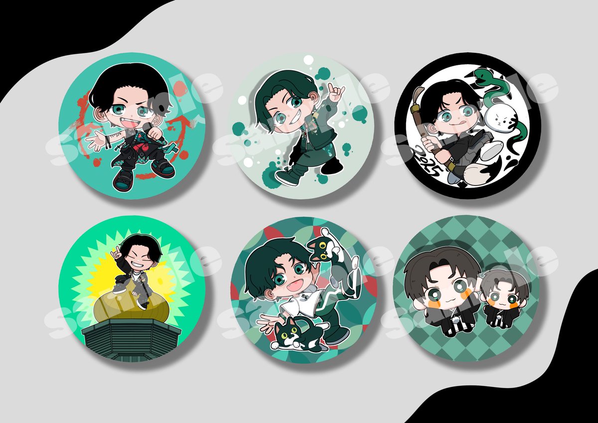 Geroさんの武道館グッズにて、缶バッジのイラストとおめんの素材等を