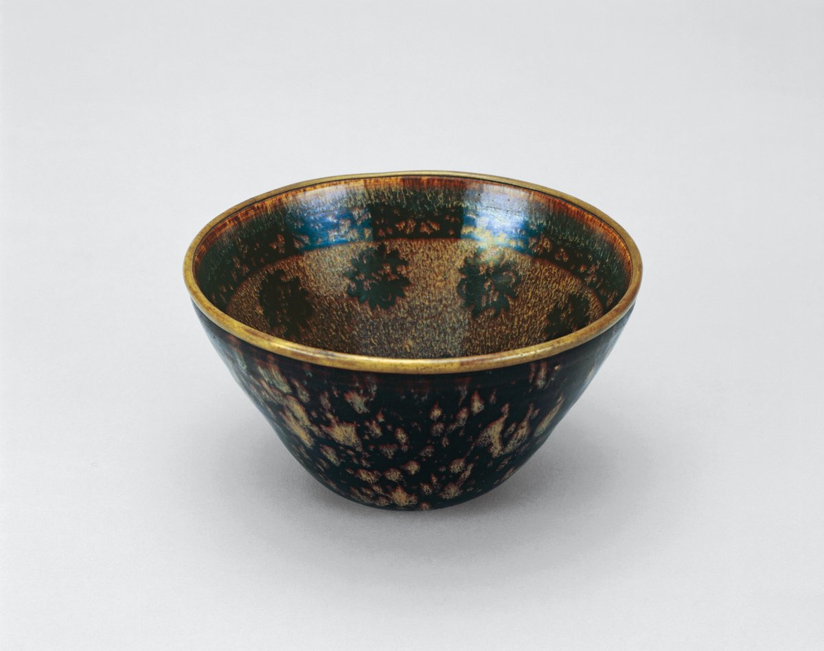 相国寺展 展示作品紹介〗 #国宝《#玳玻盞散花文天目茶碗》吉州窯 中国