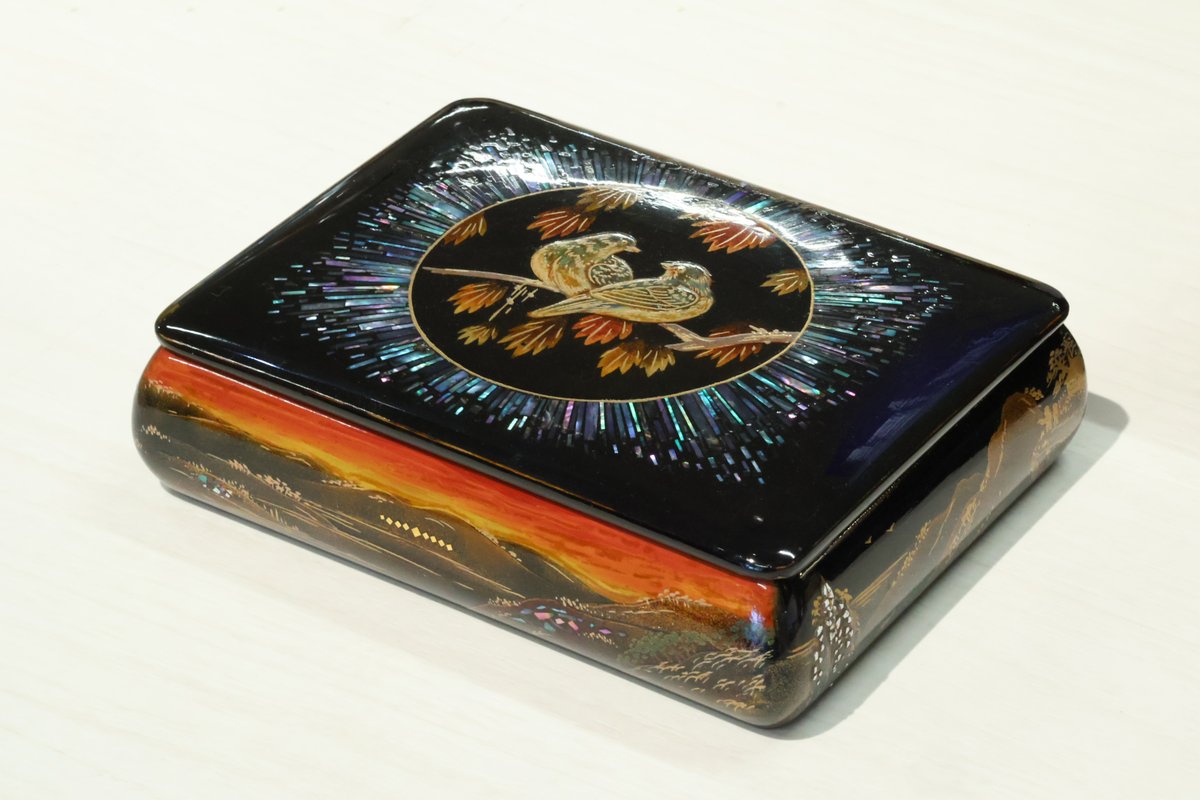 松田真扶　越後漆器　菓子入れ　傷あり