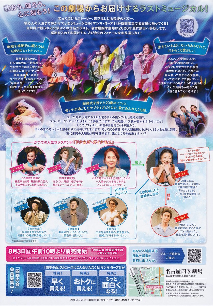マンマ・ミーア！』名古屋公演 チラシ 現・名古屋四季劇場 ファイナル