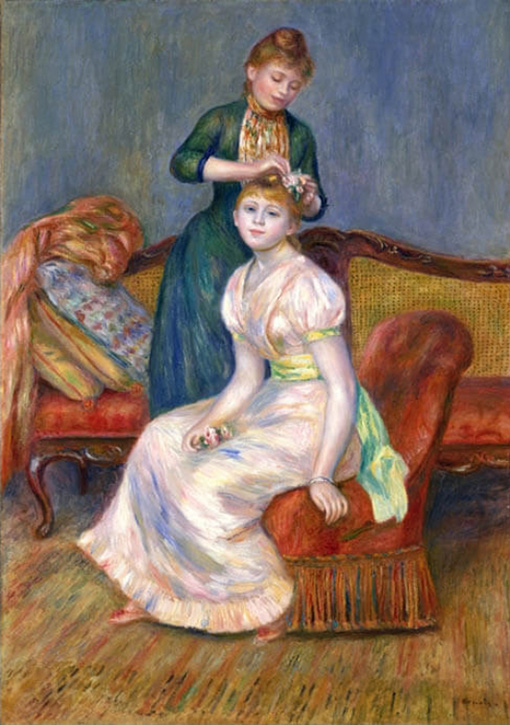 ピエール＝オーギュスト・ルノワール『髪かざり』1888年ポーラ美術館