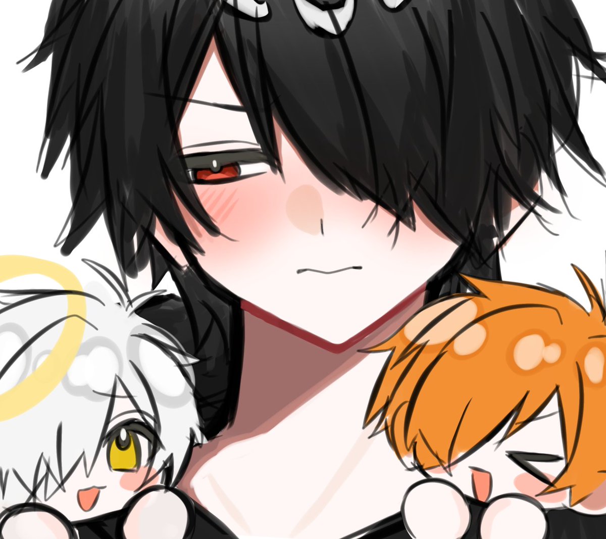 🤍🖤🍤もっと描きたい…🥺