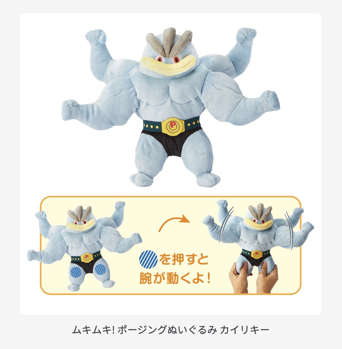 Amazonにてムキムキ! ポージングぬいぐるみ とっくんちゅう カイリキー