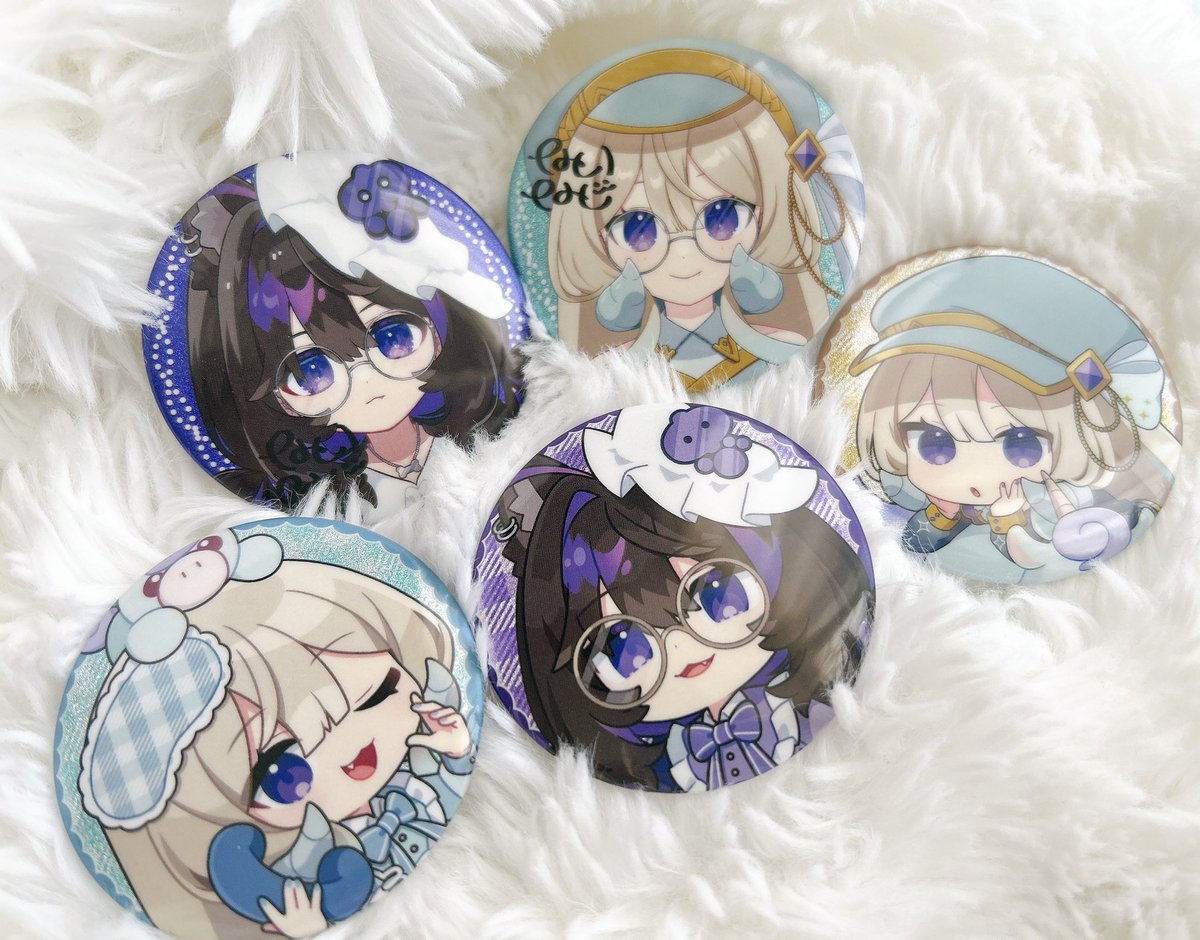 COMITIA155 に向けた缶バッジ届いた！ グリッターなのでキラキラして