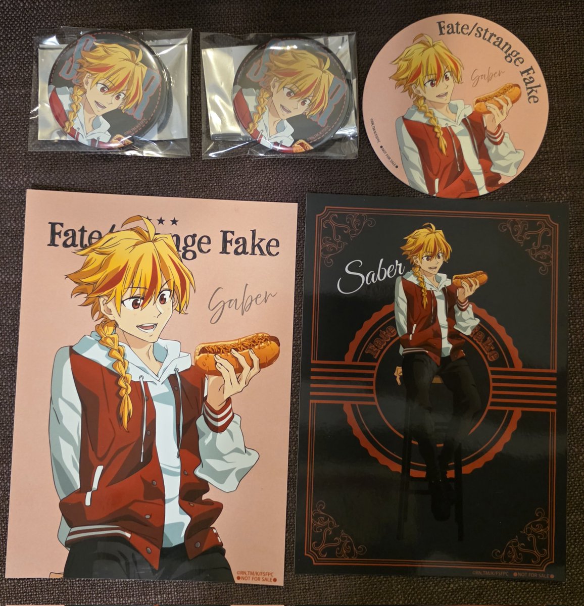 Fate交換譲渡]Fake ザッキャラ 缶バッジ ブロマイド コースター 譲