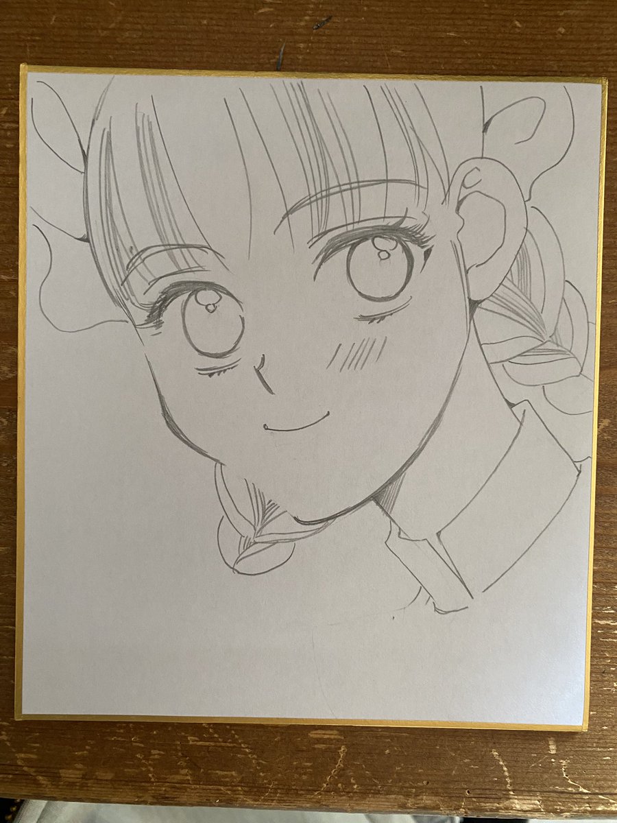 色紙を描いています^_^