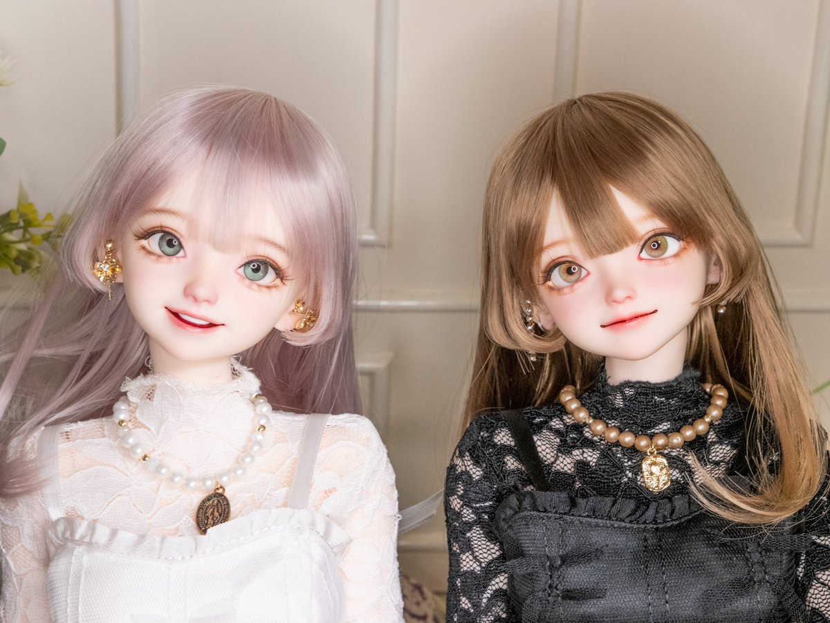 ににちゃんとららちゃん、アイとウィッグを変えてみました✨お姉さんに