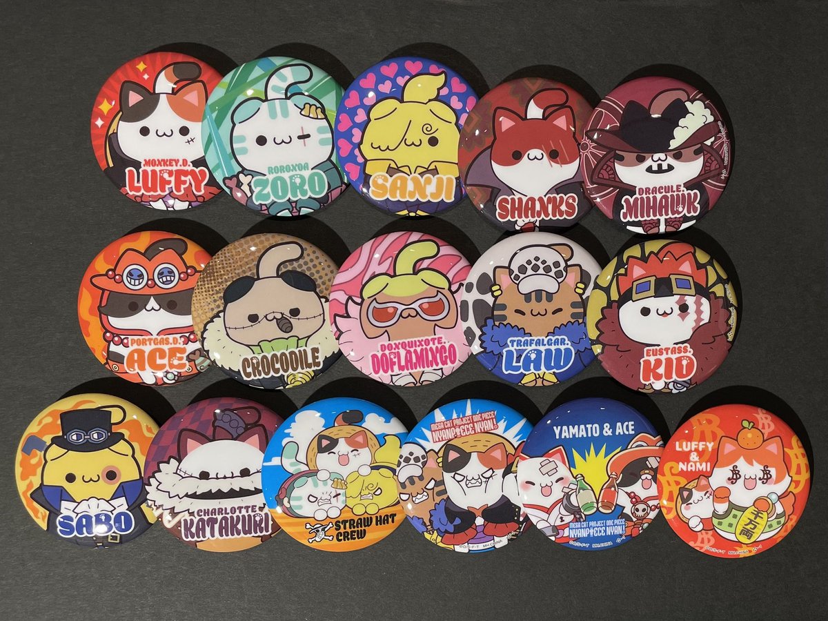 おすすめ】 MEGA CAT PROJECT ニャンピースニャーン！ 缶バッジ