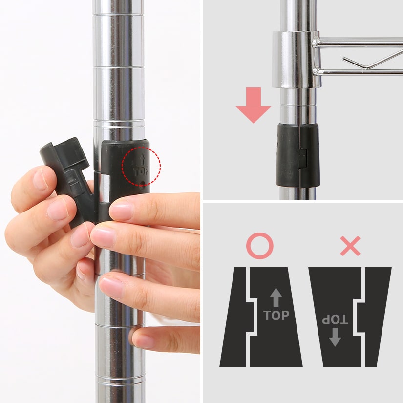 メタルルミナスのスチールラック 幅76 奥行46 高さ155 4段 [25mm