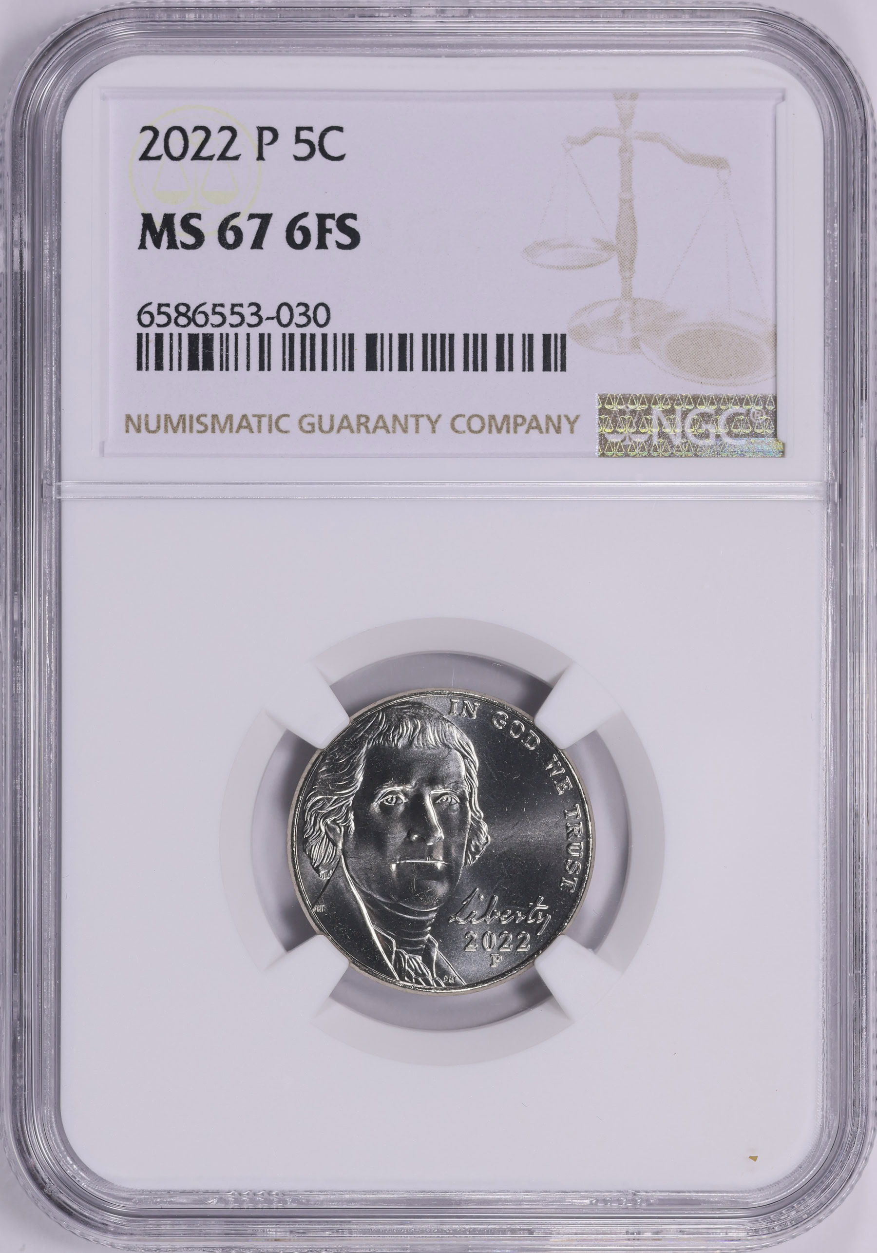 2022-P Jefferson Nickel NGC MS-67 6FS (Item 2051582