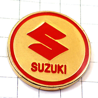 ピンバッジ・スズキ自動車エンブレムS赤ロゴマーク SUZUKI・331736