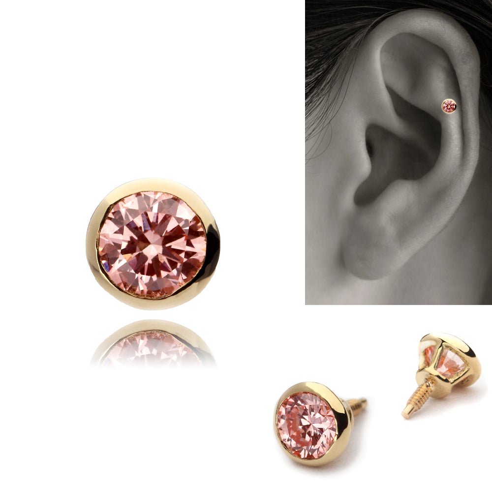 ラボグロウン ピンクダイヤモンド ピアス│K18・プラチナ ラボダイヤ