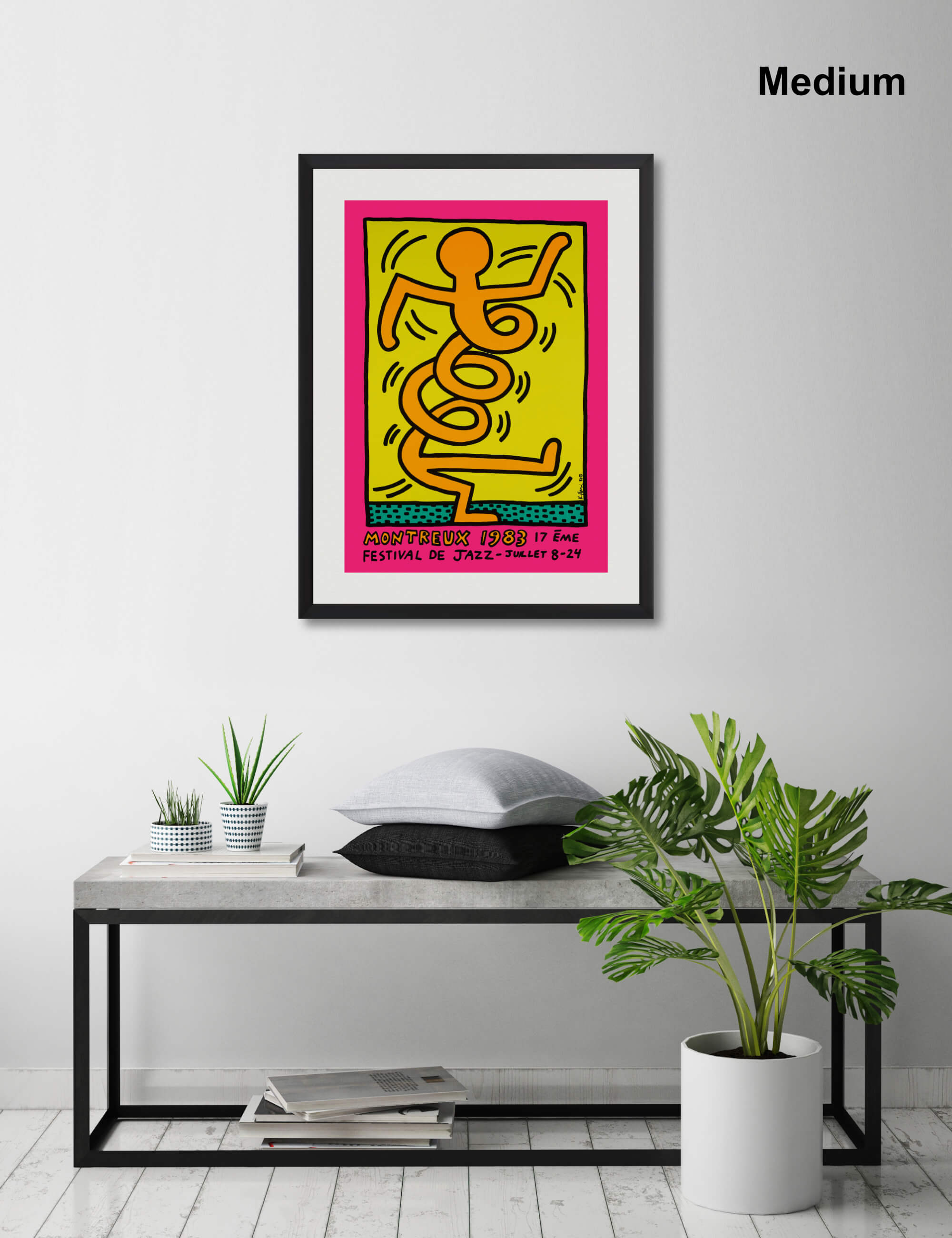 Montreux 1983 (Orange Man) Art Print by Keith Haring | Pop Motif