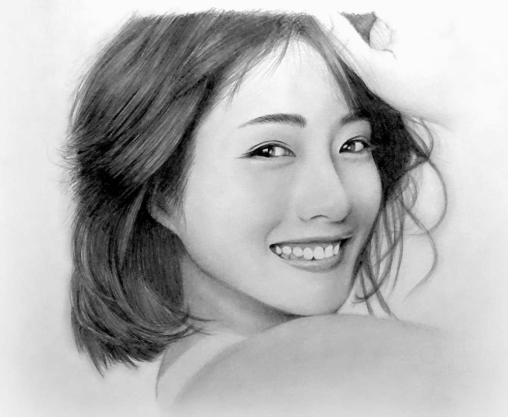 苦手な若い女性の人物画で鉛筆画の練習です！【初心者おじさんの趣味