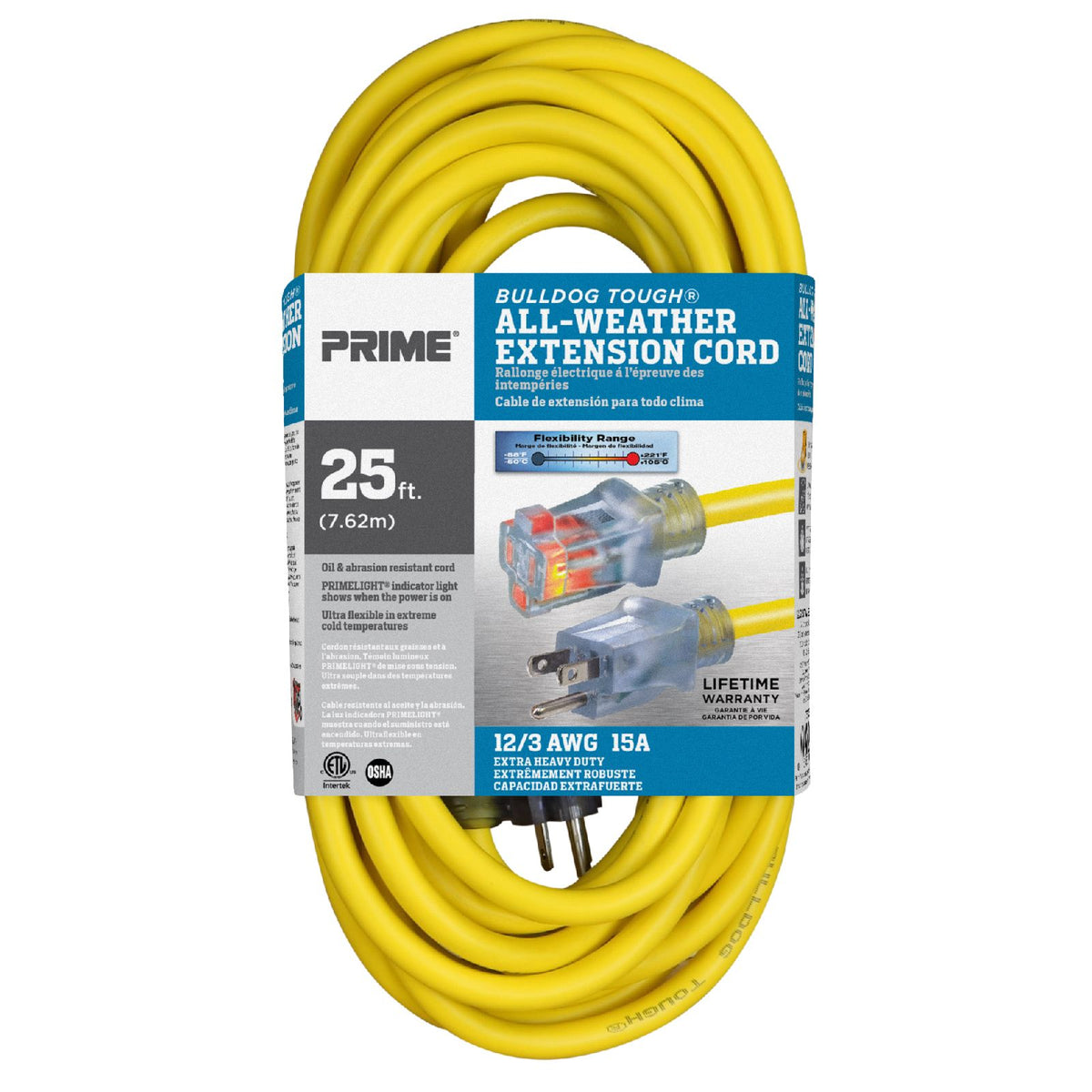 25ft 12/3 SJTOW Bulldog Tough® Oil Resistant Extension Cord