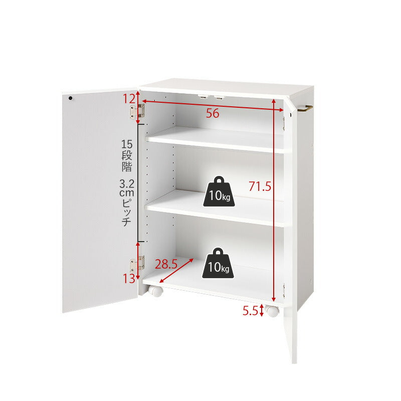 扉付き本棚 隠しキャスター付き [幅63] | おしゃれな家具・インテリア