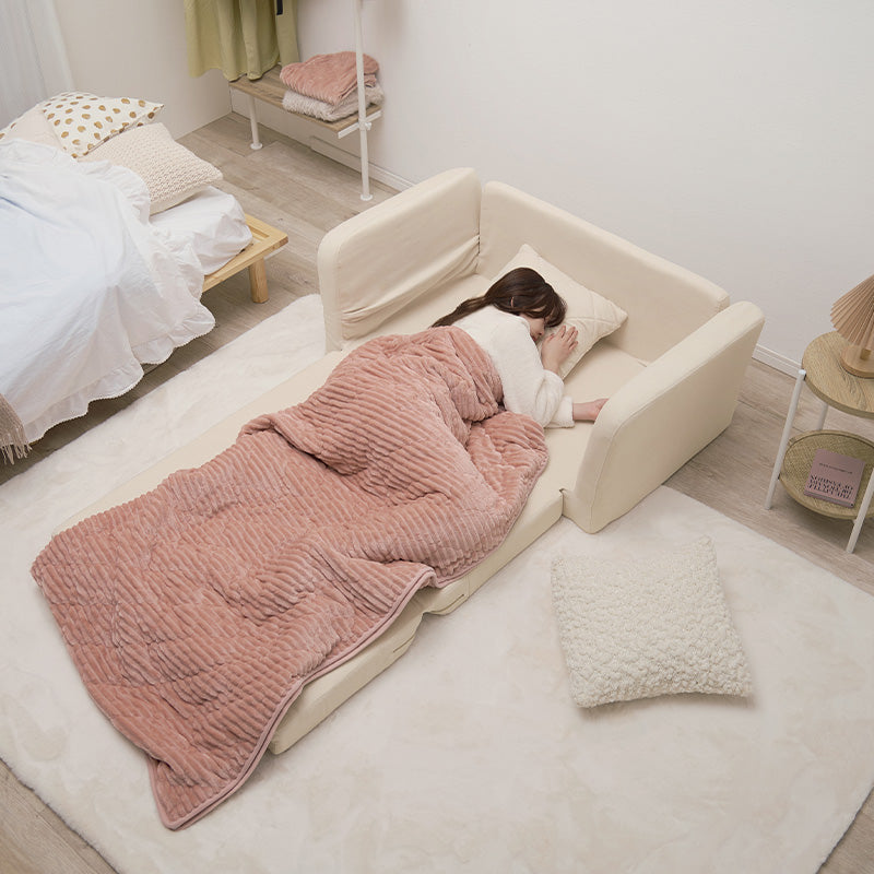 3WAY淡色ソファベッド 2人掛け [幅110] クッション付き ローソファ