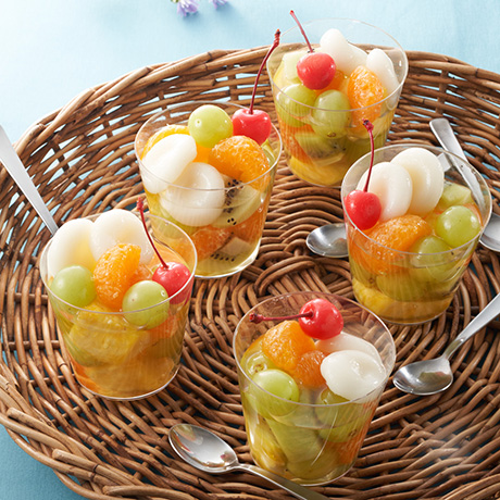 ぶどうと白玉のフルーツポンチ風 - レシピナビ