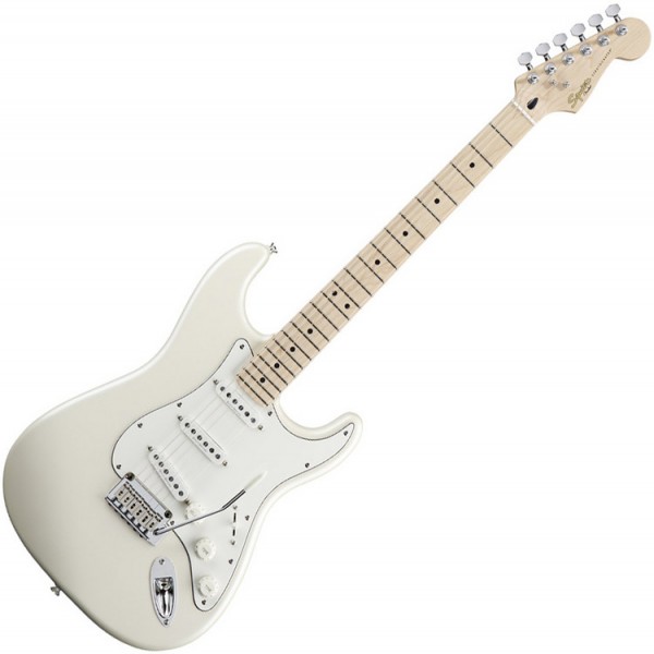 Squier Deluxe Stratocaster MN, Pearl White at Gear4music