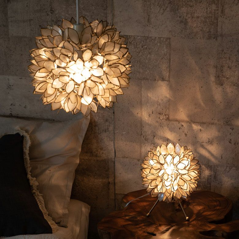 アジアン 照明 カピスシェルペンダントライト ホワイト色 おしゃれ