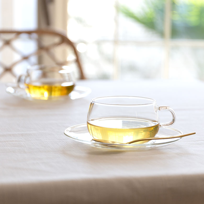 ティーカップ＆ソーサー 耐熱ガラス 230ml クリア [90385]【 ティー