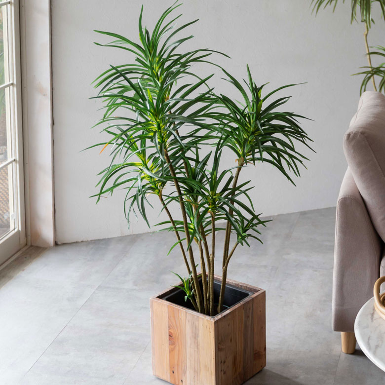 フェイクグリーン ユッカ 高さ 90cm 鉢付き 観葉植物 グリーン [99091