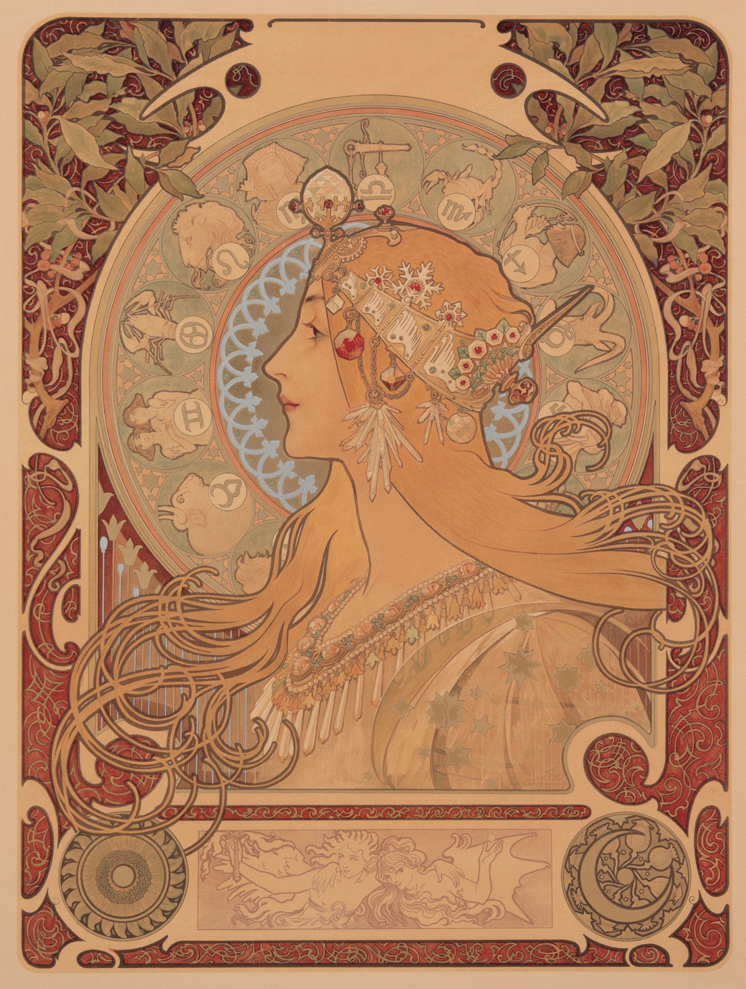 アルフォンス・ミュシャ ≪黄道十二宮≫ 1896年 ｜絵画・リトグラフ版画