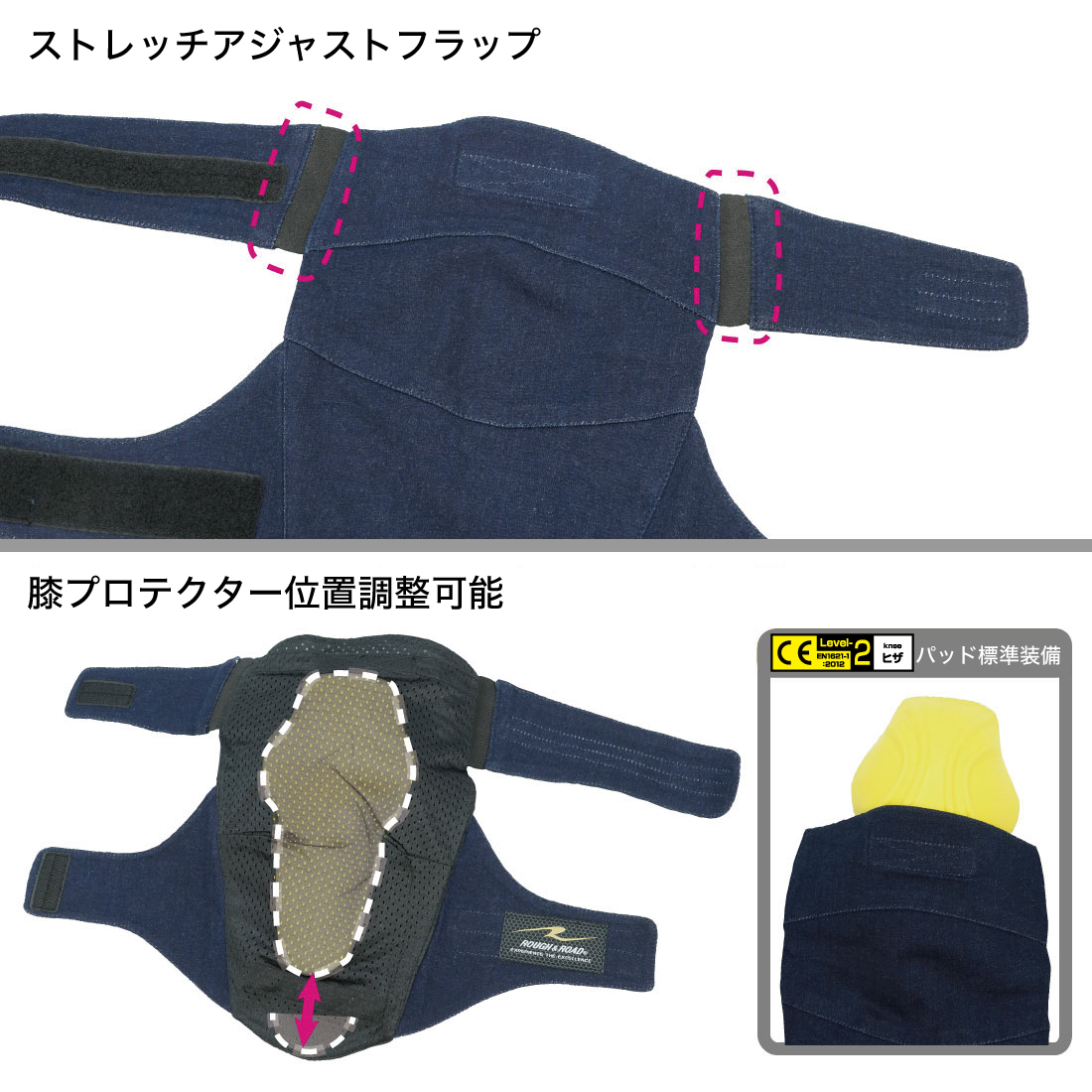 RR10108 CE Lv-2 ステルスフィットデニムニープロテクター | ラフ＆ロード