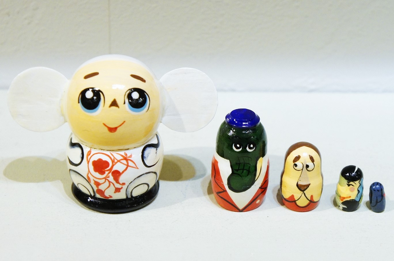 チェブラーシカ・マトリョーシカ（S） 5ピース＜ホワイト＞ チェブ