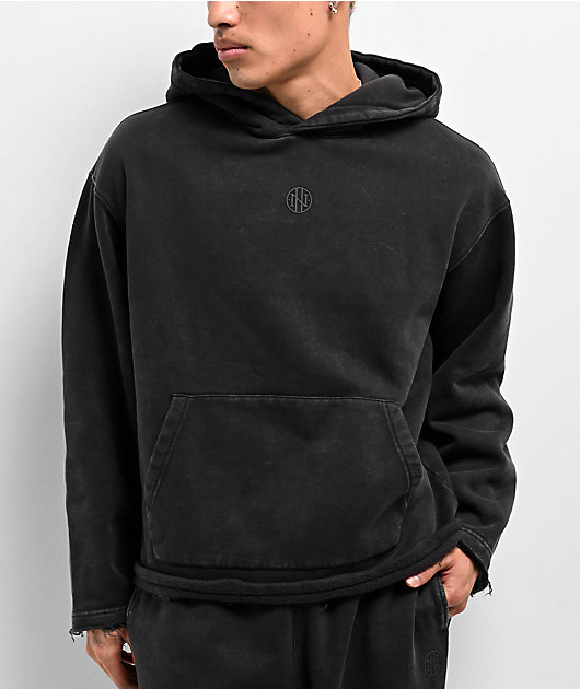 Ninth Hall Fundamentals Cut Off Ash Wash Boxy Hoodie | Zumiez