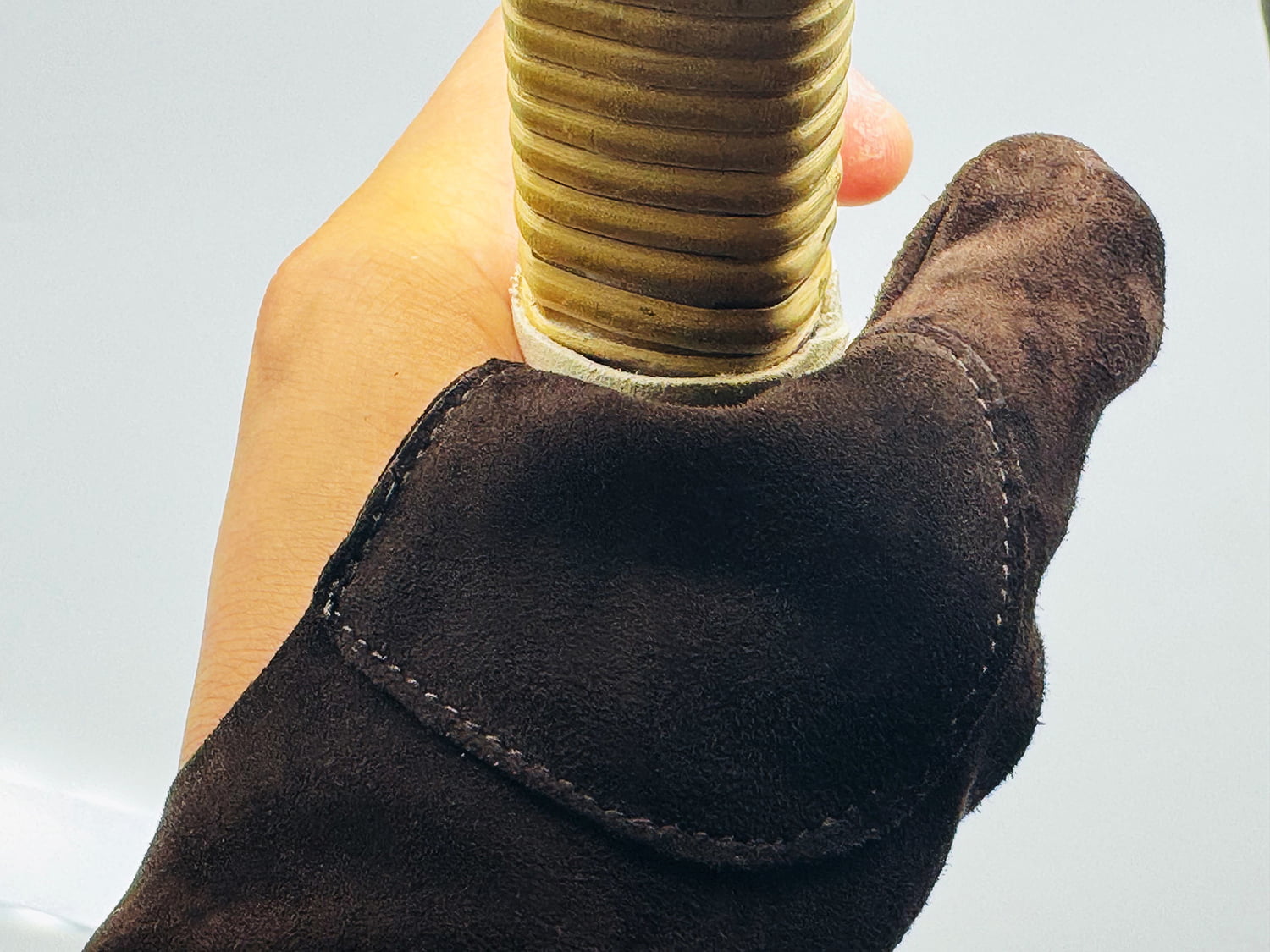 J-210】 Oshitekake (Sheepskin) S M L 押し手カケ 羊革製 焦茶 弓道