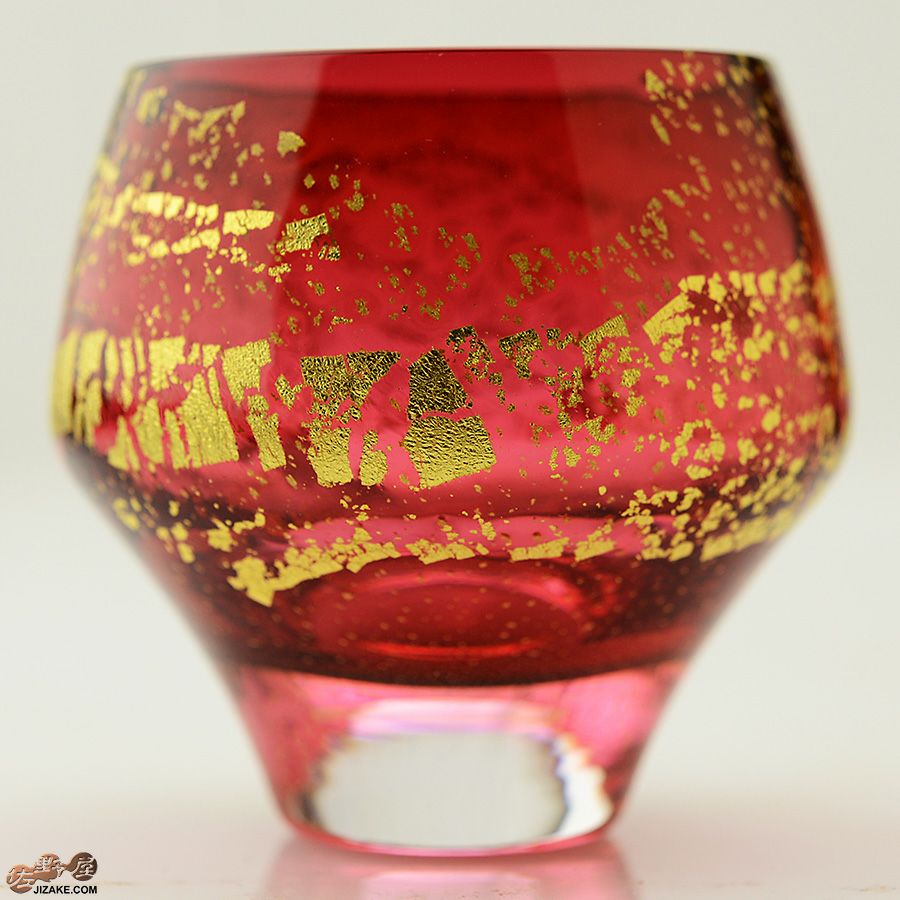 木箱入】江戸硝子 紅玻璃(べにはり) 冷酒杯(純米酒) LS19610RAU