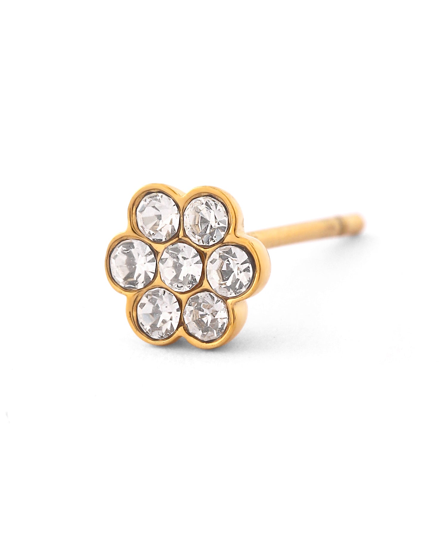 mimi33】【ステンレスIP】ビジューフラワーピアス[Sheerchic