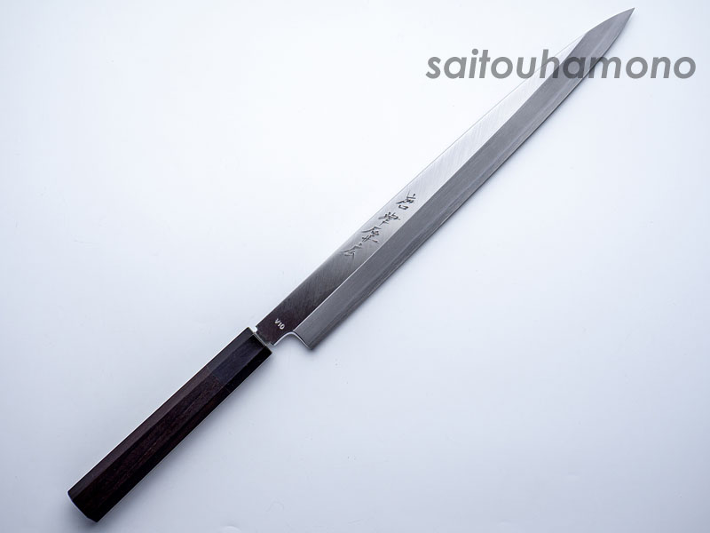唐津厚広V10本霞黒丹八角柄和包丁の通販「サイトウ刃物店」