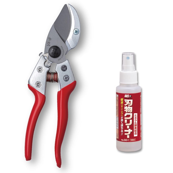 アンビル式剪定鋏 VA-8Z 刃物クリーナー GO-1 セット｜種（タネ）,球根