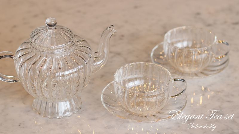 ガラス器】エレガント ティーセット | ポーセラーツガラス食器 - Salon