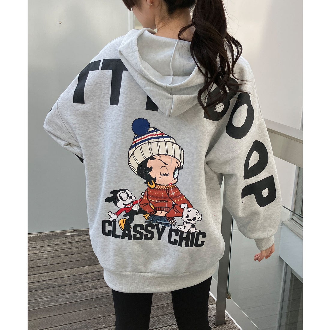 ミージェーン me Jane 裏起毛BETTY BOOPバックプリントパーカー