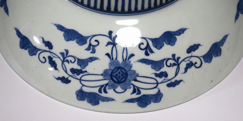 仙遊洞 鍋島焼 染付 松竹梅文 大皿