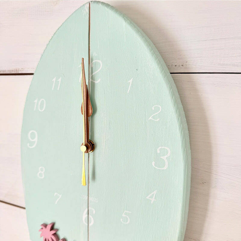 サーフボード型時計 ハワイアン壁掛け時計 フィッシュテールボード