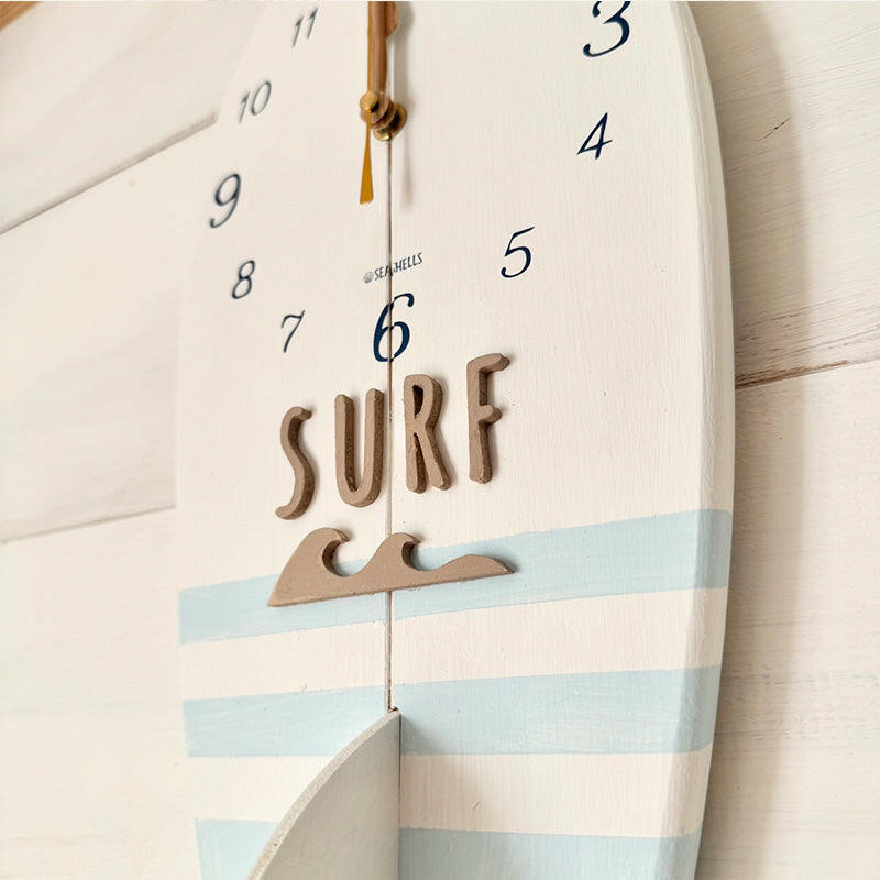 サーフボード型時計 ハワイアン壁掛け時計 フィッシュテールボード