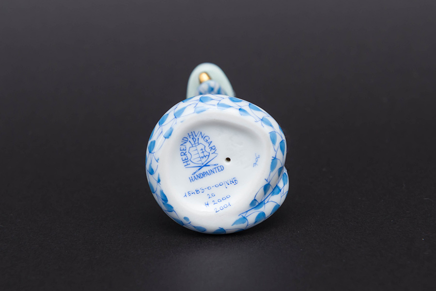 ヘレンド 干支フィギュリン（2001年）「巳（ヘビ）」（ブルー）を