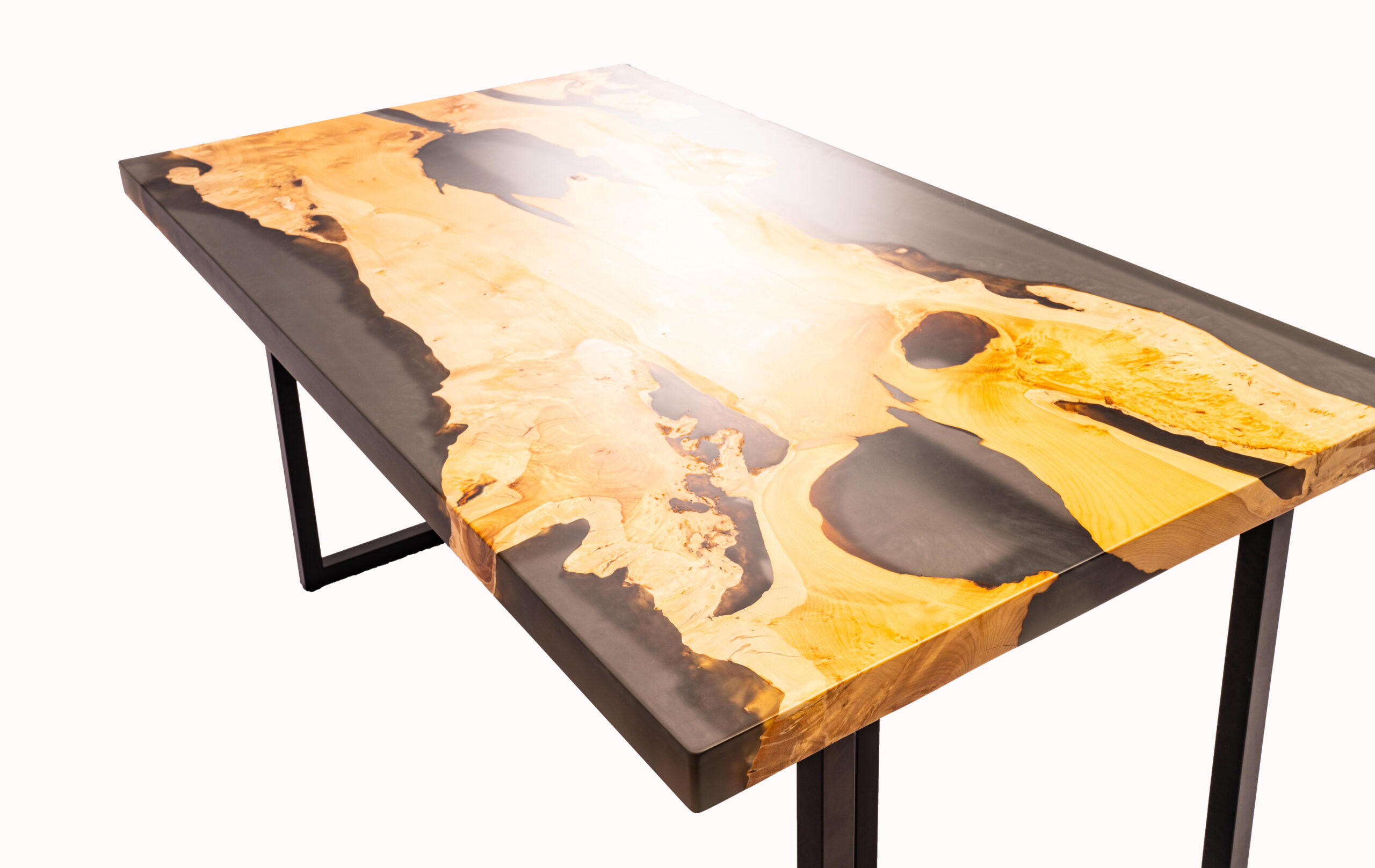 イチョウ 銀杏（イチョウ）レジンテーブル 121〜180cm〈4人掛け