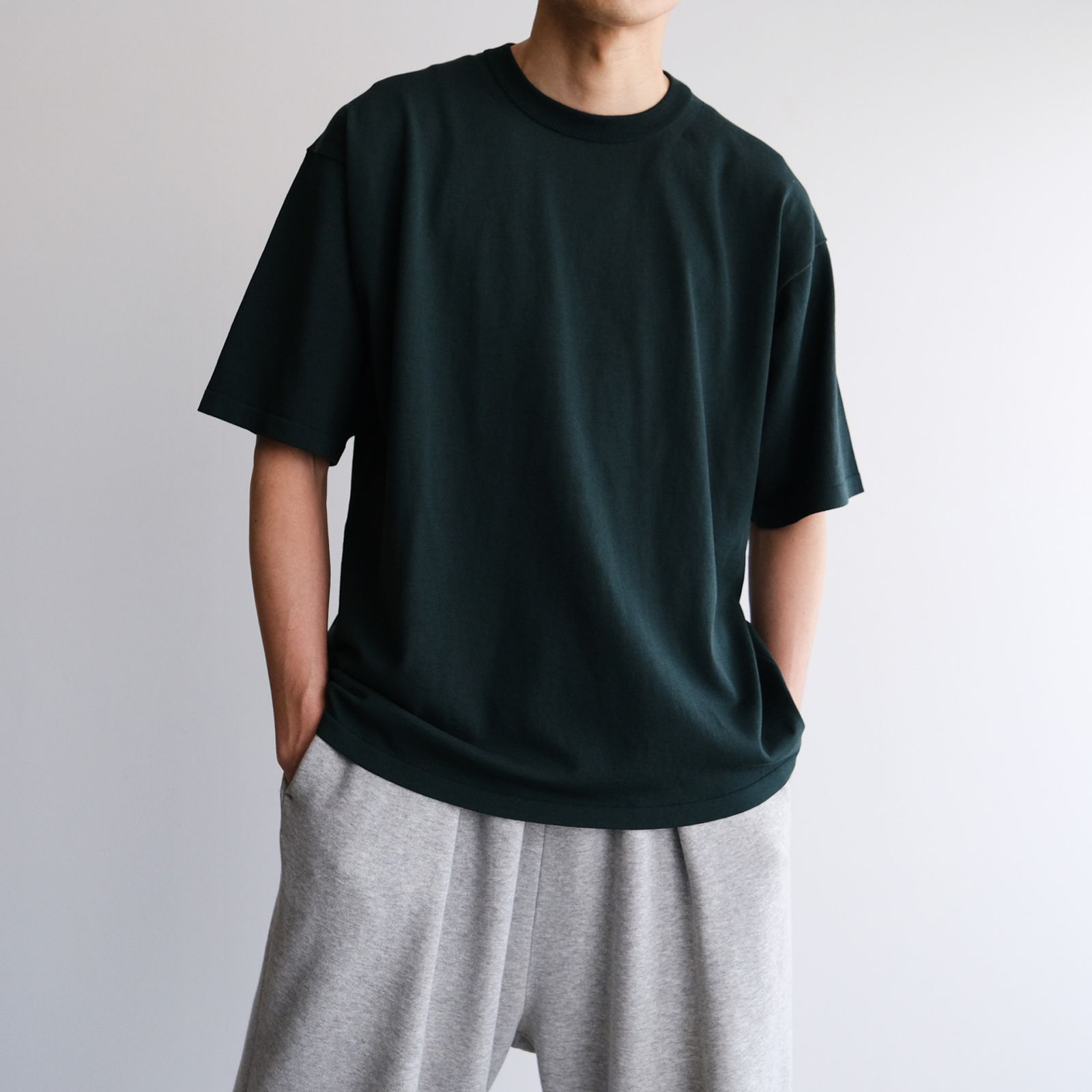 ATON - Fresca Knit Crew Neck Sweater -Tシャツ-（Green / グリーン
