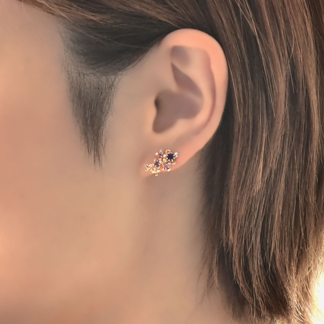ピアス K10ピンクゴールド アメジスト ライトアメジスト(JL