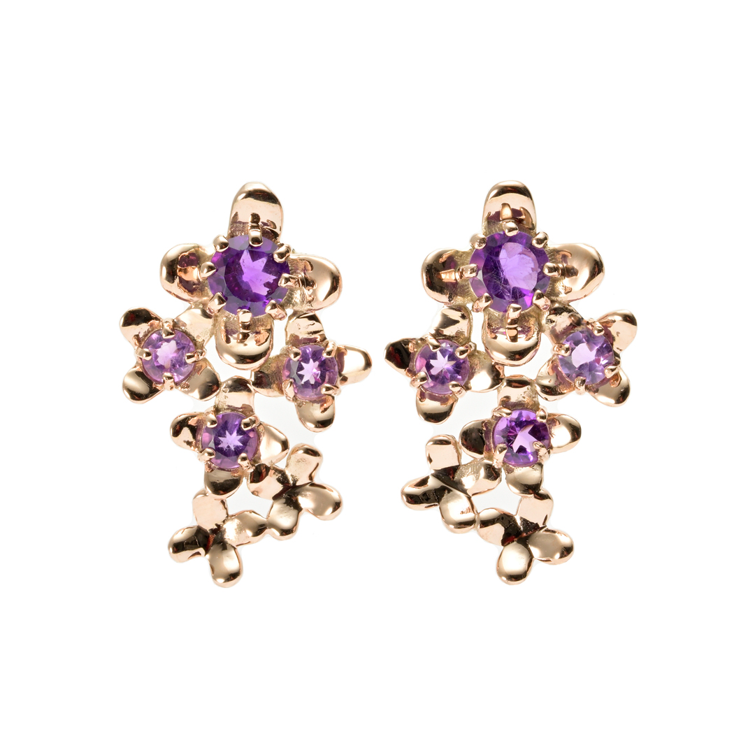 ピアス K10ピンクゴールド アメジスト ライトアメジスト(JL