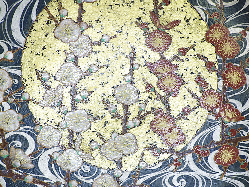 九谷焼【谷敷正人作】月に紅白梅 飾皿 – 漆陶舗あらき 輪島塗 九谷焼