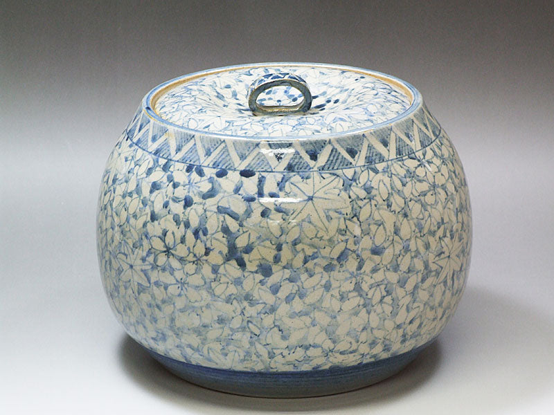 九谷焼【谷敷正人作】花菖蒲 水指 – 漆陶舗あらき 輪島塗 九谷焼 山中