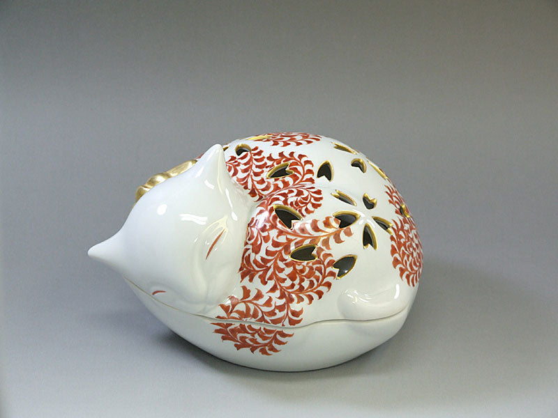 九谷焼 【米久三枝子作】猫 香炉 赤絵 – 漆陶舗あらき 輪島塗 九谷焼