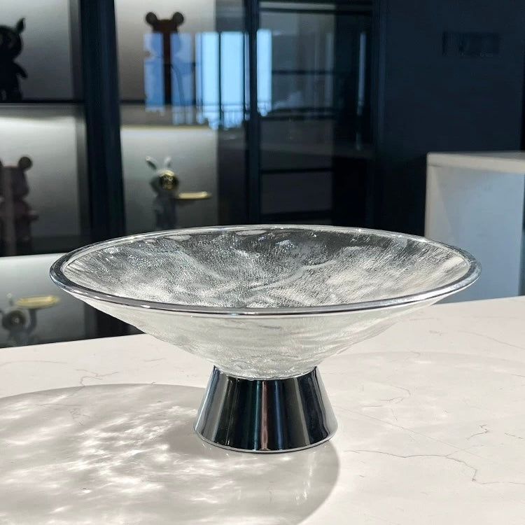 シルバー×デザインガラス コンポート